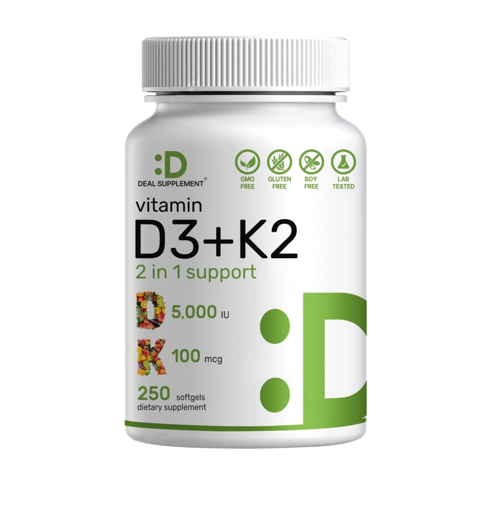 VITAMINA D3 5000 UI Y VITAMINA K2 MK7 - 250 TABS